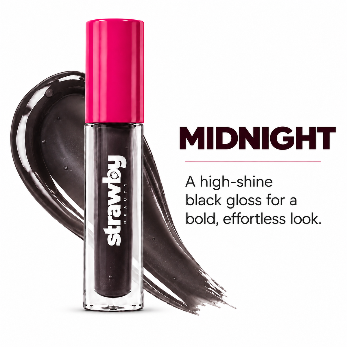 Midnight | High Shine Black Lip Gloss | Juicy Nourishing Formula | 5.5 ml