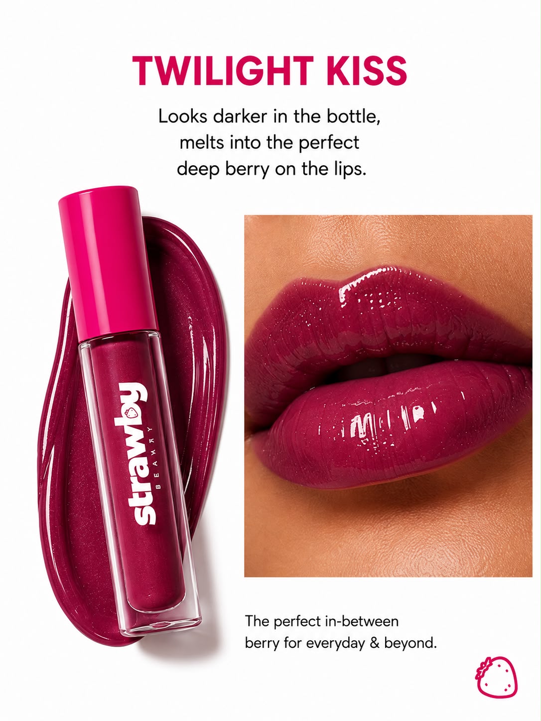 Twilight Kiss | High Shine Deep Berry Lip Gloss | Juicy Nourishing Formula | 5.5 ml