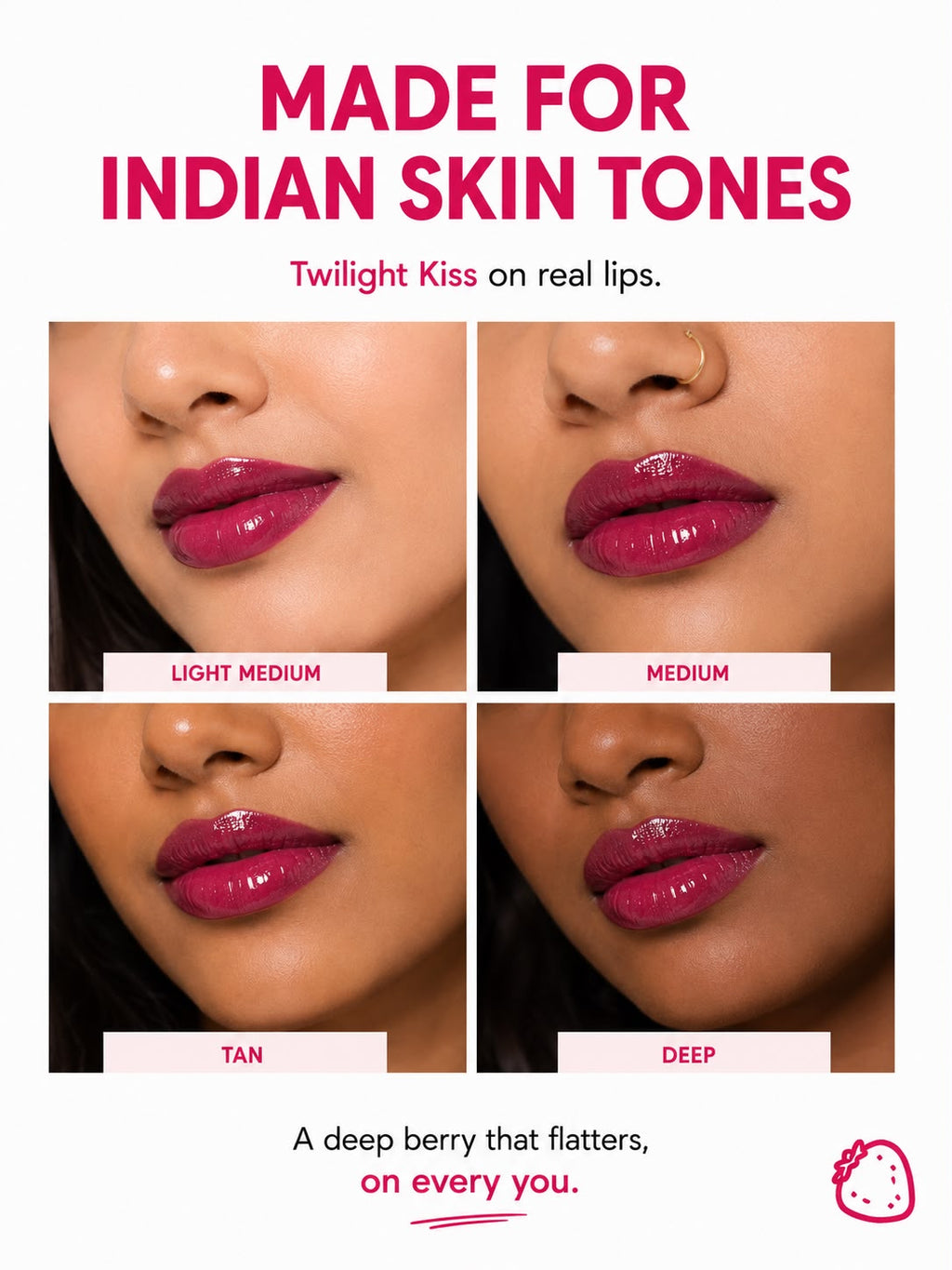 Twilight Kiss | High Shine Deep Berry Lip Gloss | Juicy Nourishing Formula | 5.5 ml