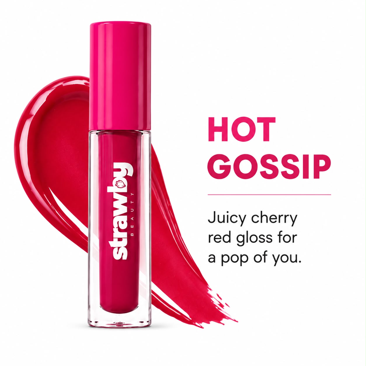 Hot Gossip | High Shine Cherry Lip Gloss | Juicy Nourishing Formula | 5.5 ml