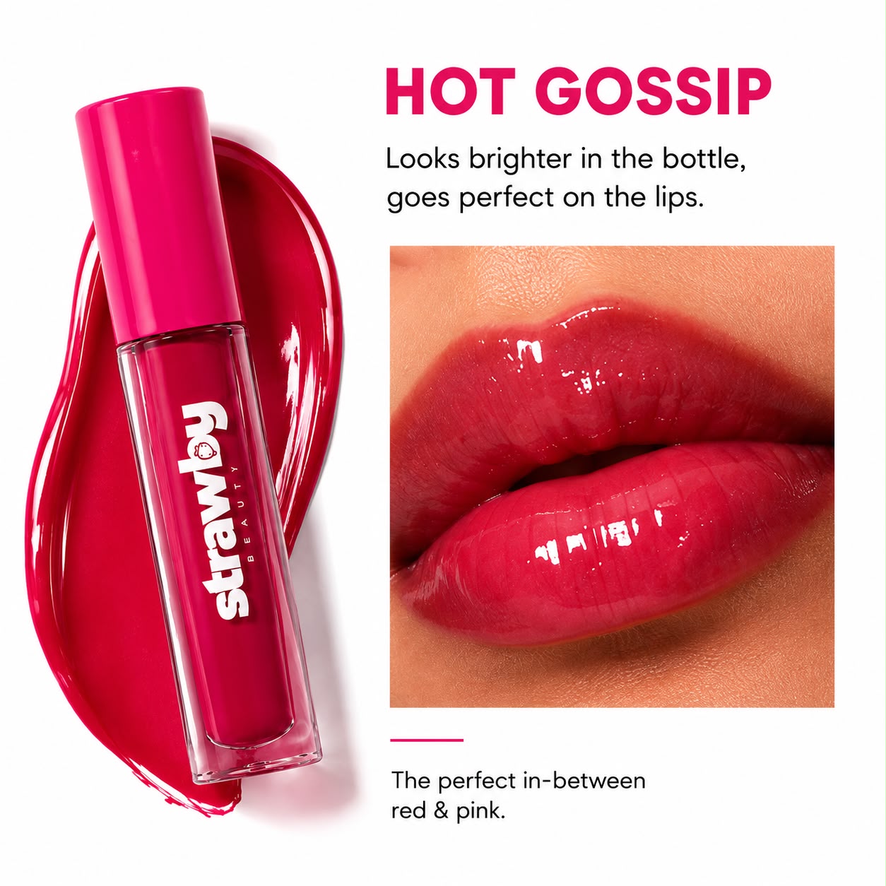 Hot Gossip | High Shine Cherry Lip Gloss | Juicy Nourishing Formula | 5.5 ml