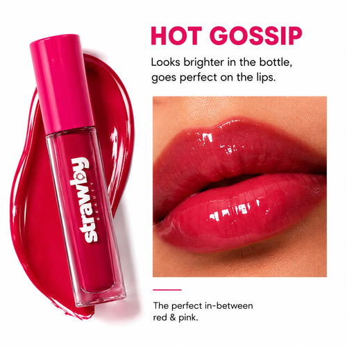 Hot Gossip | High Shine Cherry Lip Gloss | Juicy Nourishing Formula | 5.5 ml