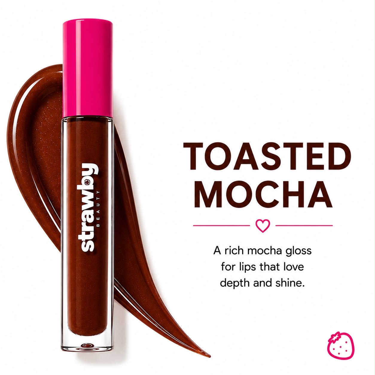 Toasted Mocha | High Shine Brown Lip Gloss | Juicy Nourishing Formula | 5.5 ml